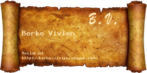 Berke Vivien névjegykártya